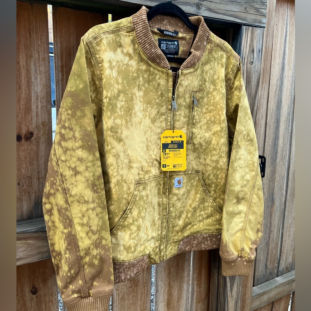 Carhartt Tan Canvas Acid Wash Dyed Jacket